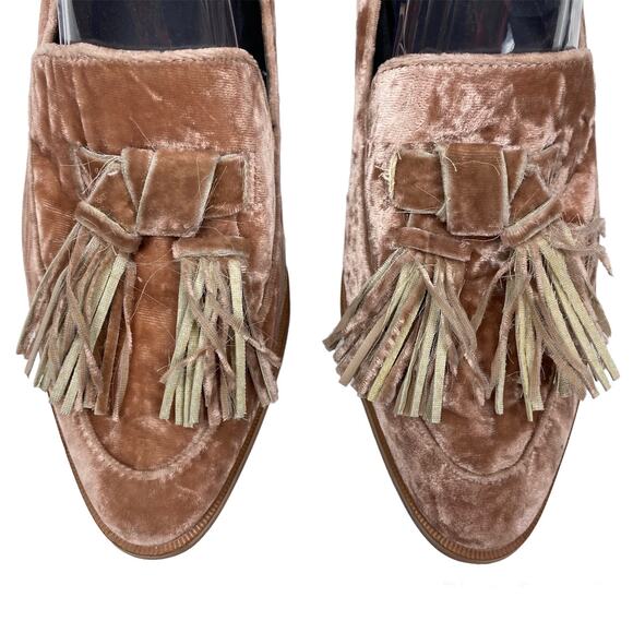 Rebecca Minkoff Edie Heels Blush Suede Velvet Tassel Loafer Pump 7 1/2 M 5182134 - Picture 6 of 11